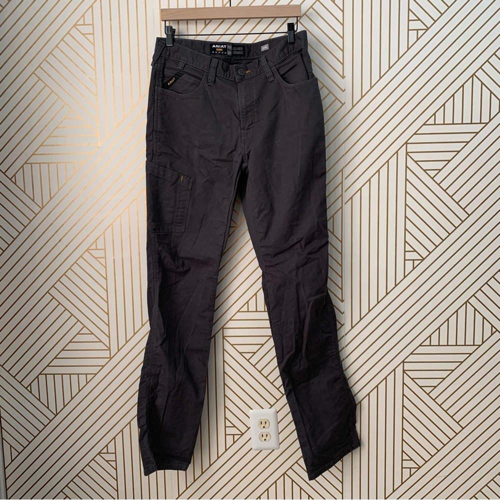 Ariat Jeans Rebar M4 Relaxed Straight leg Gray Cotton Pants Durastr grey 33 x 36